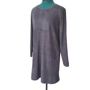 Joh Grey Microsuede Long Sleeved Mini Dress, Large